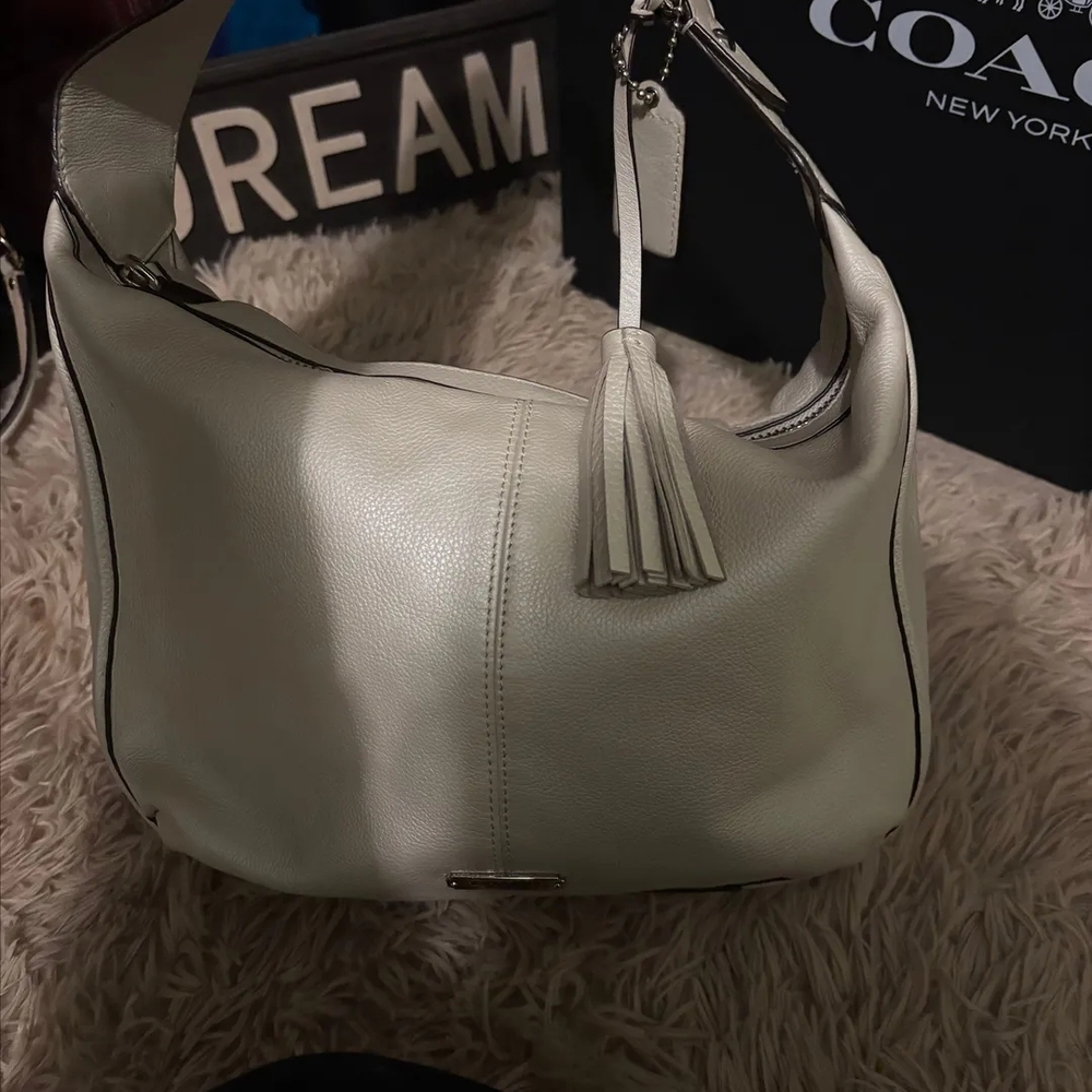 Coach Off-White Leather Hobo Bag - Picture 2 of 5